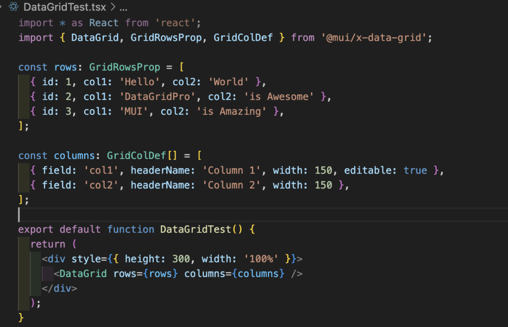 React MUI DataGridの始め方と使い方、よく使う機能・設定について
