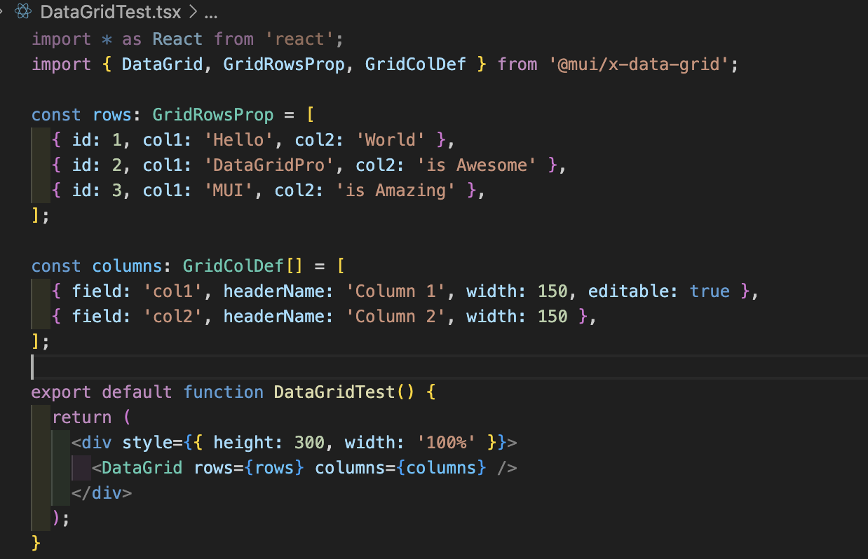 React MUI DataGridの始め方と使い方、よく使う機能・設定について